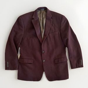 Burgundy Plum Camel Hair Men’s Sports Coat 43R Blazer Jacket
